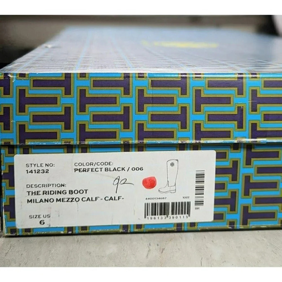 Tory Burch Women's The Riding Boot Milano Mezzo Calf Black Size 6 (MSRP $648) - Picture 12 of 12